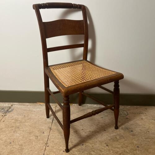 Antique Cane Seat Side Chair in the Victorian Manner
