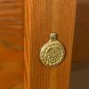 XL Twin Bed Wooden Frame with Brass Medallion Detail - 2