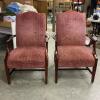 Vintage Pair of Martha Washington Federal Mahogany Upholstered Armchairs - 2