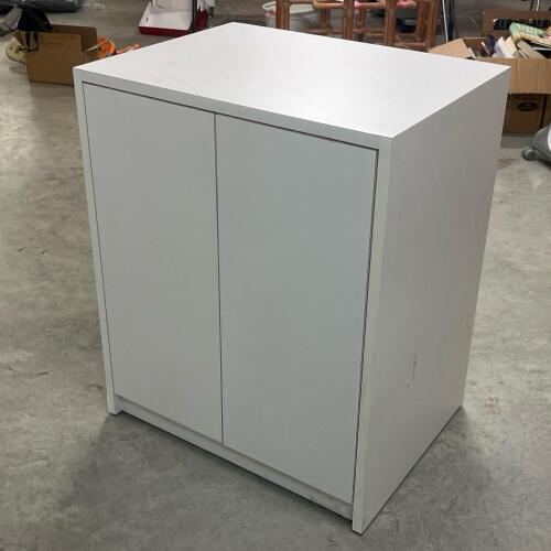 Vintage White Two Door Cabinet with Shelf
