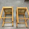 Wood Butcher Block Table with Pair of Rush Seat Bar Stools - 6