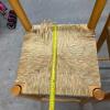 Wood Butcher Block Table with Pair of Rush Seat Bar Stools - 9