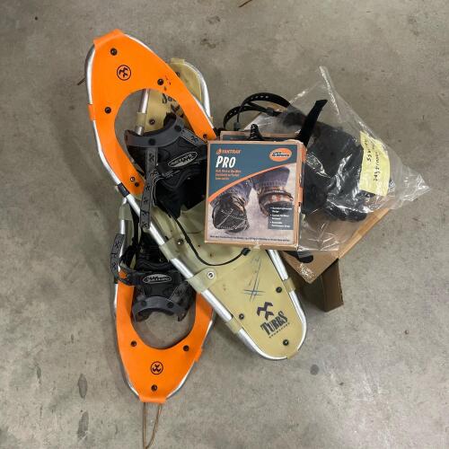 Tubbs Snowshoes with Yaktrax Pro, Extra Harness, and North Face Bag