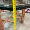 Glass-Top Coffee Table With Bamboo-Style Base - 4