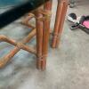 Glass-Top Coffee Table With Bamboo-Style Base - 8