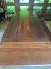 Gorgeous Rustic Wood Trestle Dining Table with Two Leaves Matching Bench - 4