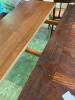 Gorgeous Rustic Wood Trestle Dining Table with Two Leaves Matching Bench - 23