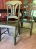 Four Lovely Green Distressed-Style Wooden Dining Chairs - 3