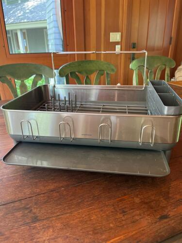 Simplehuman Stainless Steel Dish Rack with Utensil Holder