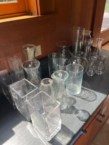 Clear Glass Vases and Carafes Assortment