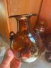 Amber Glass Vases with Trio of Hand-Blown Small Vases - 2