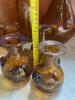Amber Glass Vases with Trio of Hand-Blown Small Vases - 6