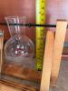 Decorative Glass with Wood Vases - 5