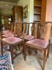 Set of 8 Antique Chippendale-Style Mahogany Armchairs with Reupholstered Seats c. 1840 - 2