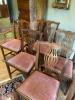 Set of 8 Antique Chippendale-Style Mahogany Armchairs with Reupholstered Seats c. 1840 - 3