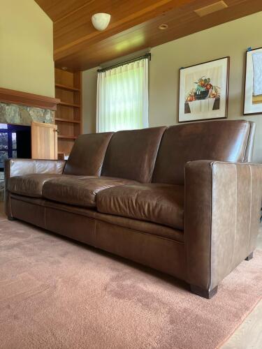 Woodland Brown Leather Sofa from Boston Design Center, 1 of 2