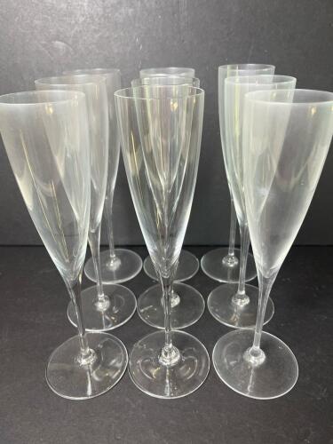 Set of 9 Baccarat Champagne Glasses