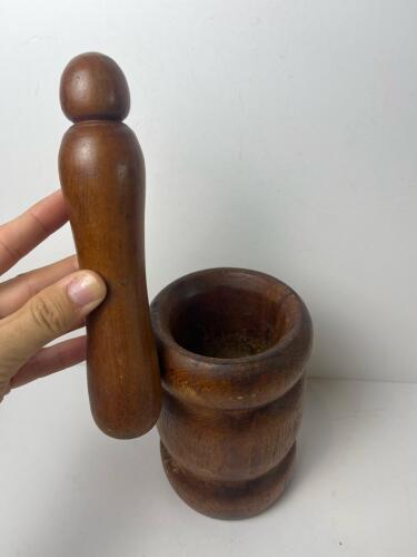 Wooden Mortar and Pestle