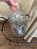 Wire Basket, Large Mason Jar, and Antique Textile with Wood Rods - 2