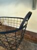 Wire Basket, Large Mason Jar, and Antique Textile with Wood Rods - 11