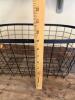 Wire Basket, Large Mason Jar, and Antique Textile with Wood Rods - 12