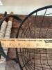 Wire Basket, Large Mason Jar, and Antique Textile with Wood Rods - 13