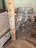Wire Basket, Large Mason Jar, and Antique Textile with Wood Rods - 15