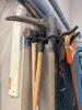 Assorted Hand Tools: Sledgehammer, Pickaxe, Saw - Razorback and Others