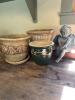 Garden Pots and Cherub Statue