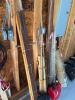 Mixed Utility Handles, Stakes, and Scrap Wood Bundle with Gas Cans and Storage - 4