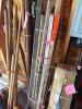 Mixed Utility Handles, Stakes, and Scrap Wood Bundle with Gas Cans and Storage - 10