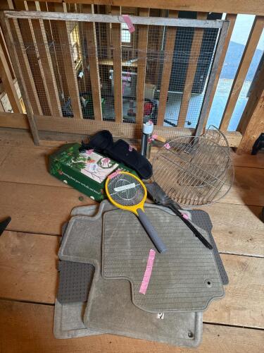 Car Mats. Bug Zapper, Grates, Plant Stakes and Large Mesh Screen