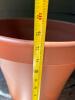 Two Terracotta Plant Pots and One Plastic Planter - 12