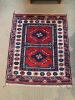 Hand-Knotted Wool Rug in Geometric Pattern
