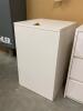 White Wood Storage Bin with Brass Handle