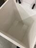 White Wood Storage Bin with Brass Handle - 3