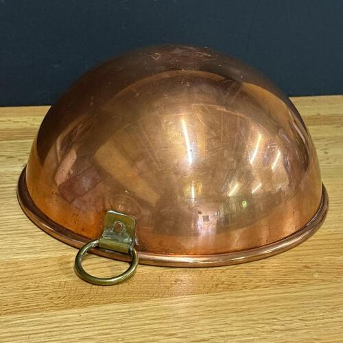 Vintage Copper Mixing Bowl with Ring Handle