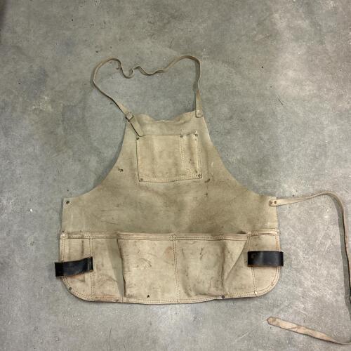 Brookstone Leather Work Apron with Tool Pockets