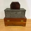 Trio of Small Vintage Storage Boxes - Metal and Wooden - 8