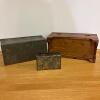 Trio of Small Vintage Storage Boxes - Metal and Wooden - 10