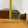Trio of Small Vintage Storage Boxes - Metal and Wooden - 13