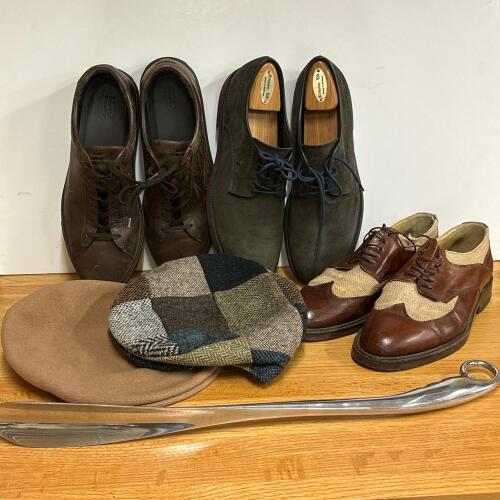 Men&rsquo;s Accessories Lot with Shoes, Caps and Shoe Horn