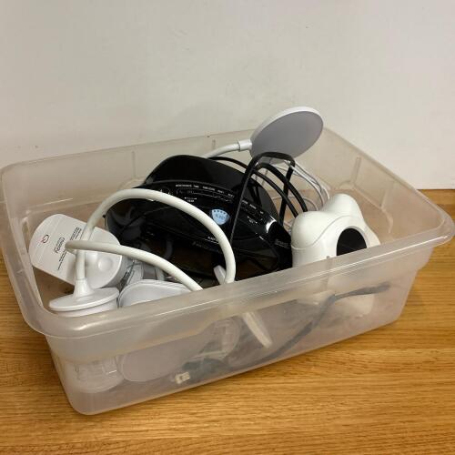 Assorted Electronics Lot with Alarm Clocks and LED Lights