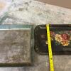 Pair of Painted Metal Trays - Toleware-Style and Green Rustic - 6