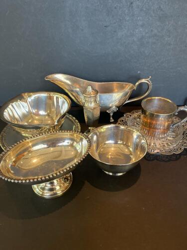 Mixed Silver Plate Tableware by WM Rogers, EPC Mug