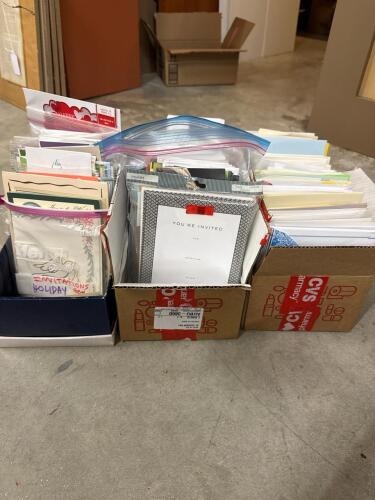 Assorted Greeting Cards, Invitations, and Holiday Cards with Box of Envelopes