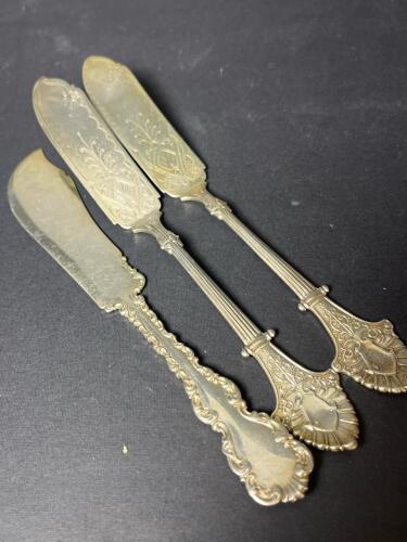 Trio of Victorian-style Sterling Silver Butter Knives