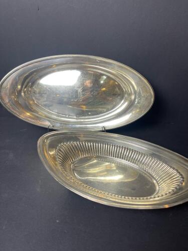 Pair of Oval Sterling Silver Serving Bowls