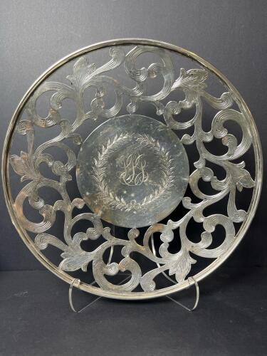 Sterling Silver Openwork Footed Dish in Ornate Scrollwork Style