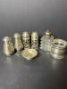 Sterling Silver Salt and Pepper Shakers, Napkin Ring, Sterling Foot